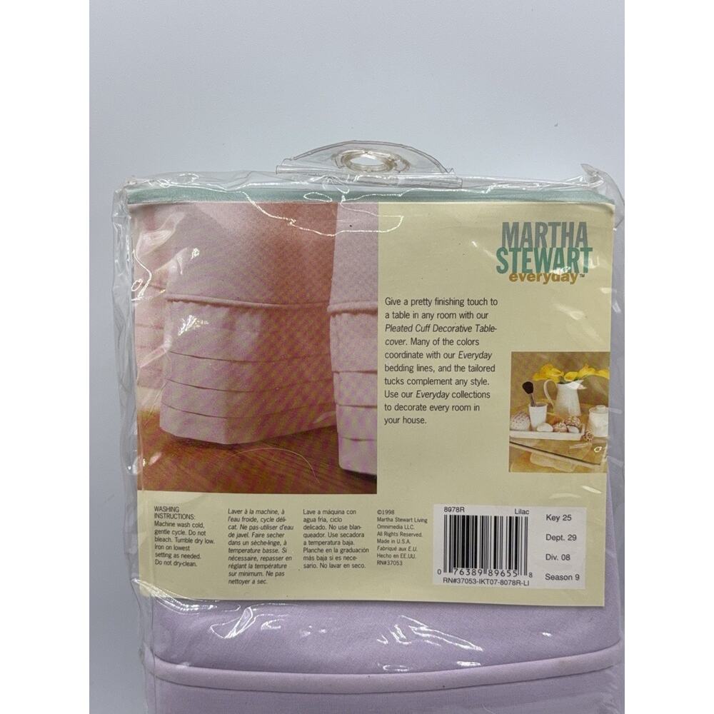 Martha Stewart Pleated Cuff Decorative Table Cover 70” Round Purple Grandmacore - Picture 6 of 6